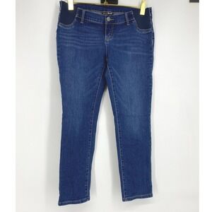 Indigo Blue Maternity Women's Medium Dark Wash Denim Skinny Jeans‎